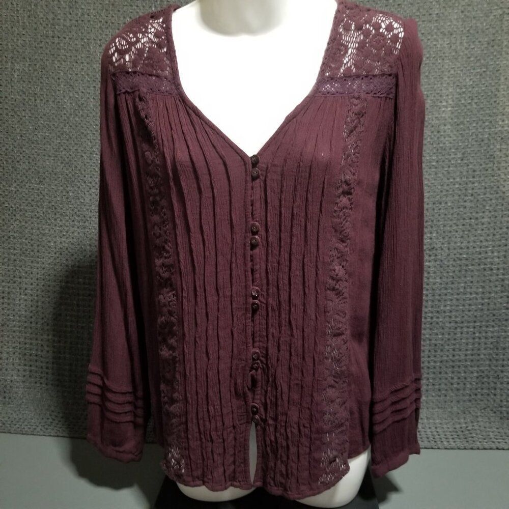 American Eagle Outfitters Lace Boho Blouse Women's SP Bohemian